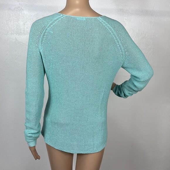 J. McLaughlin Mint Green Beaded Hi-Low Hem Knitted Tunic Top Size S - Picture 3 of 7